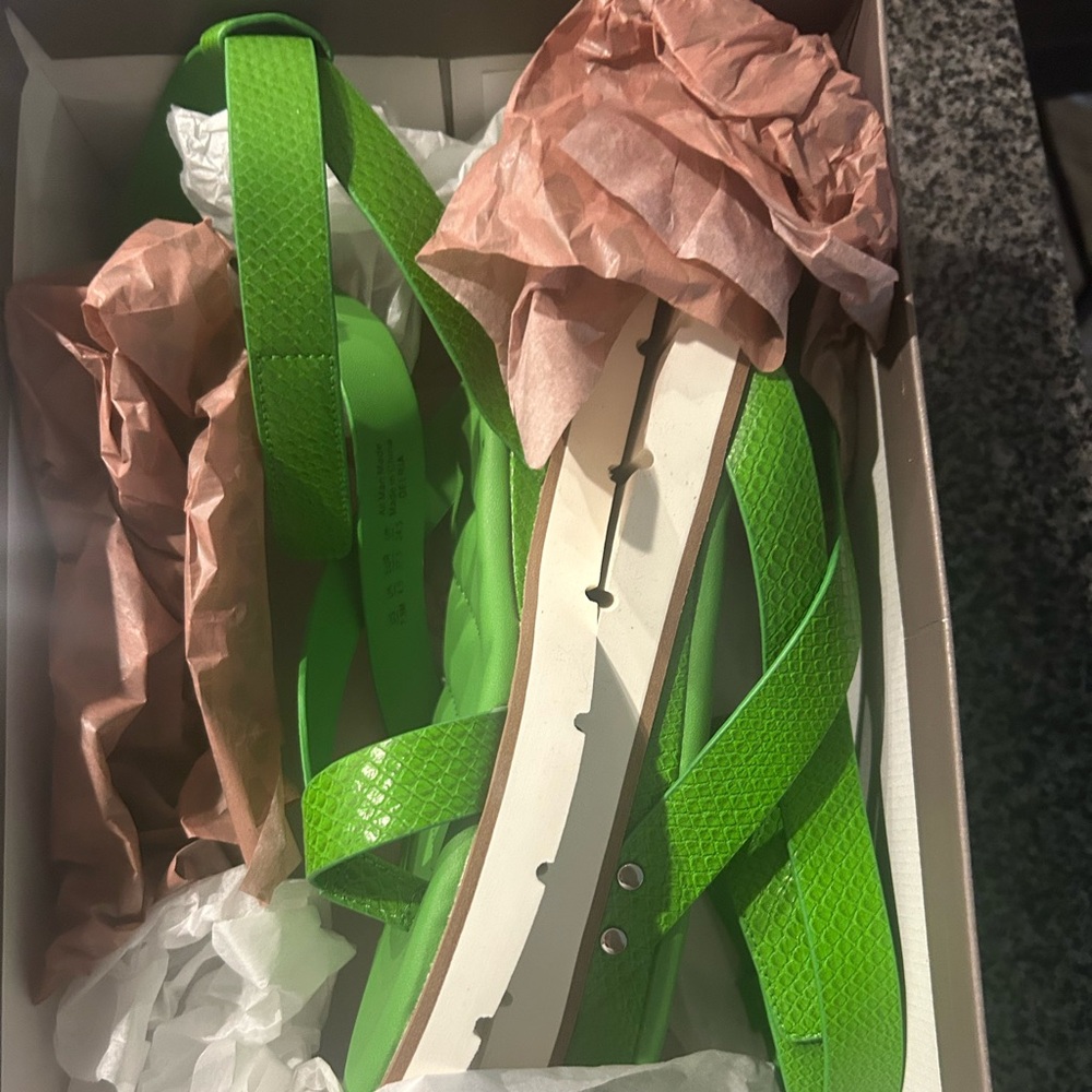 Brand new, never worn Franco Sarto green sandals.